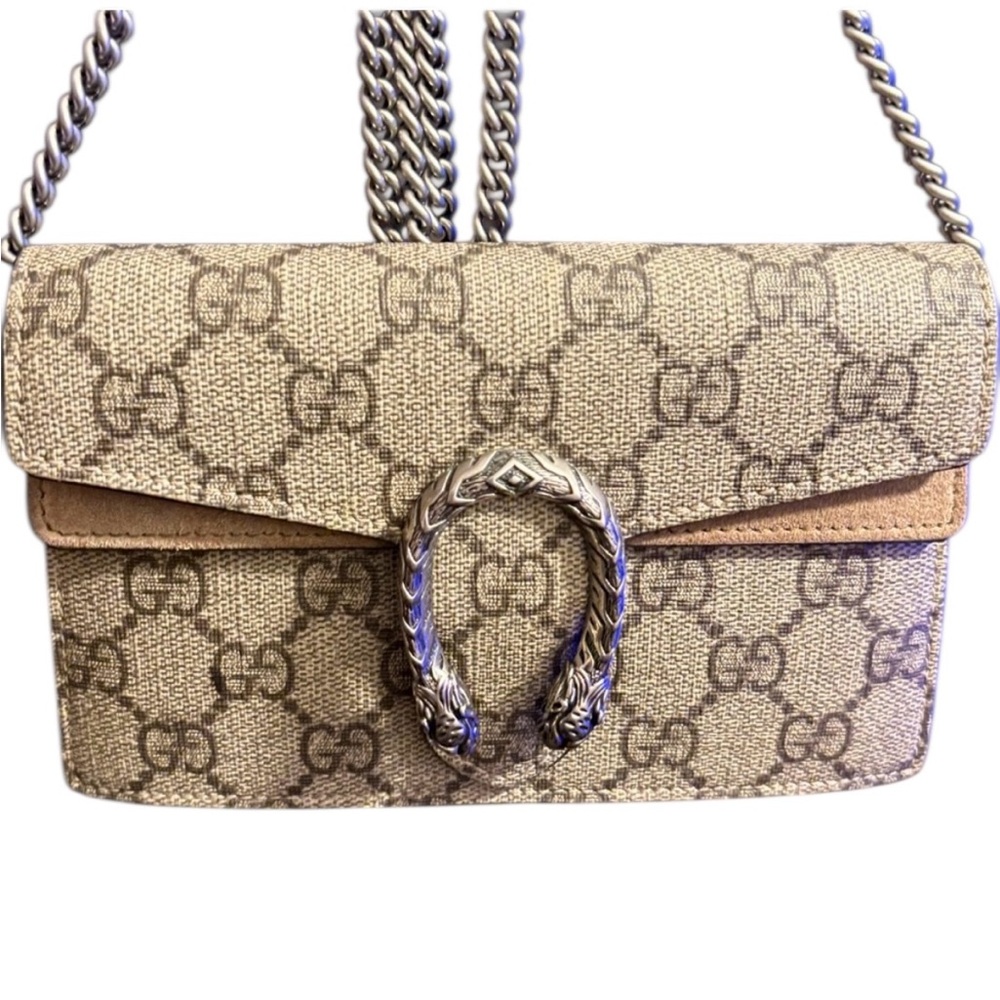 ✨FULL INCLUSION✨ Gucci Dionysus Super Mini Bag GG Supreme Bag & Chain Crossbody